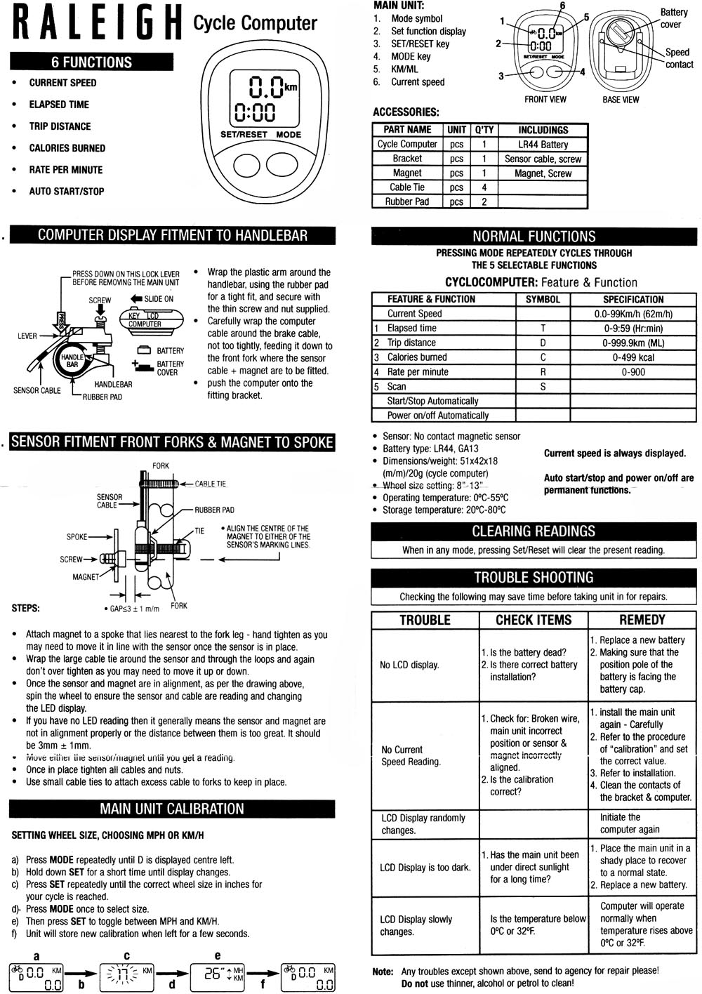 Echo T3 Cycle Computer Manual